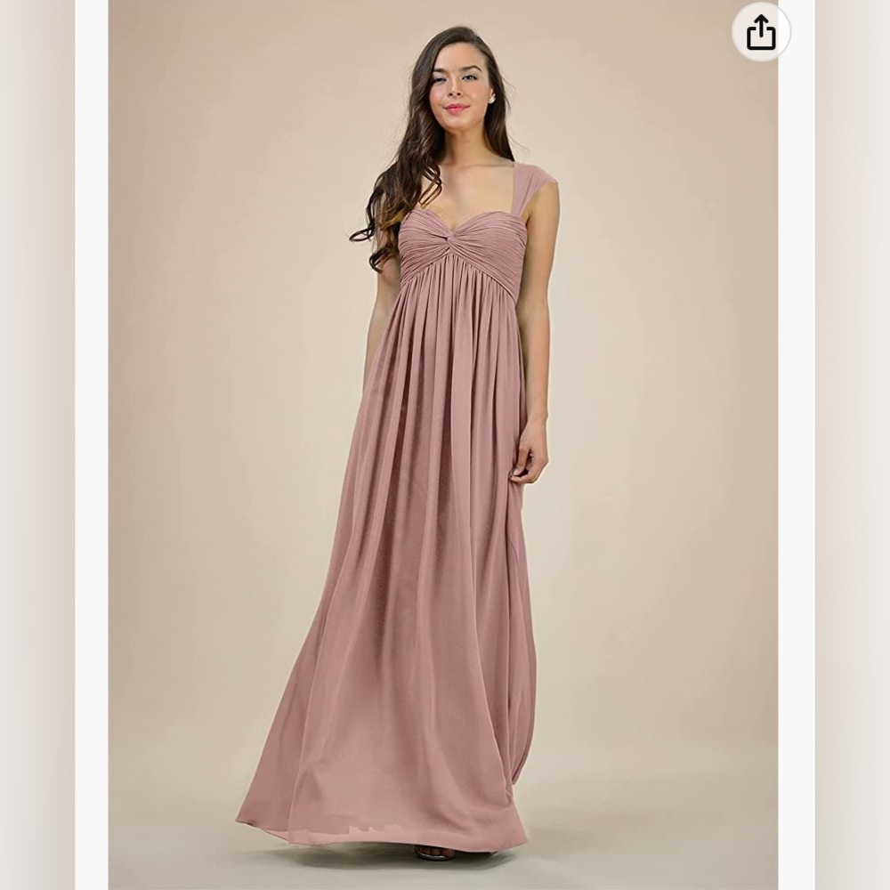 Dusty Pink Empire Chiffon Bridesmaid Dress